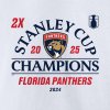 Pánské tričko Florida Panthers NHL 2025 Stanley Cup Champions Two-Time Top Line Long Sleeve T-Shirt - White