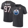 Pánske tričko Connor McDavid #97 Edmonton Oilers Authentic Stack Name & Number T-Shirt - Charcoal