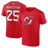 Pánske tričko Jacob Markstrom #25 New Jersey Devils Authentic Stack Name & Number T-Shirt - Red