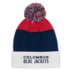 Dětská zimní čepice Columbus Blue Jackets NHL Essentials Cuffed Knit W Pom