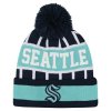 Dětská zimní čepice Seattle Kraken NHL Go Fast Cuffed Knit W Pom