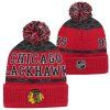 Detská zimná čiapka Chicago Blackhawks Puck Pattern Cuffed Pom