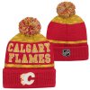 Dětská zimní čepice Calgary Flames NHL Puck Pattern Cuffed Pom