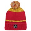 Dětská zimní čepice Calgary Flames NHL Puck Pattern Cuffed Pom