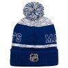 125924 2 detska zimni cepice toronto maple leafs nhl puck pattern cuffed pom