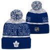 125924 detska zimni cepice toronto maple leafs nhl puck pattern cuffed pom
