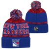 Dětská zimní čepice New York Rangers NHL Puck Pattern Cuffed Pom