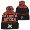 Dětská zimní čepice Anaheim Ducks NHL Puck Pattern Cuffed Pom