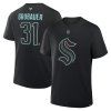 Pánske tričko Seattle Kraken NHL Philipp Grubauer #31 Authentic Stack Name & Number T-Shirt - Black