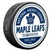 131390 puk toronto maple leafs block textured puck