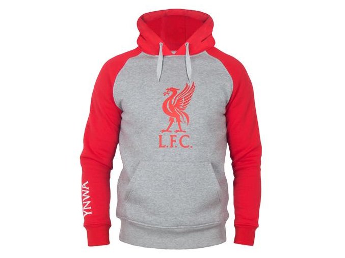 Pánská mikina Liverpool FC Hoody šedo-červená Velikost: M