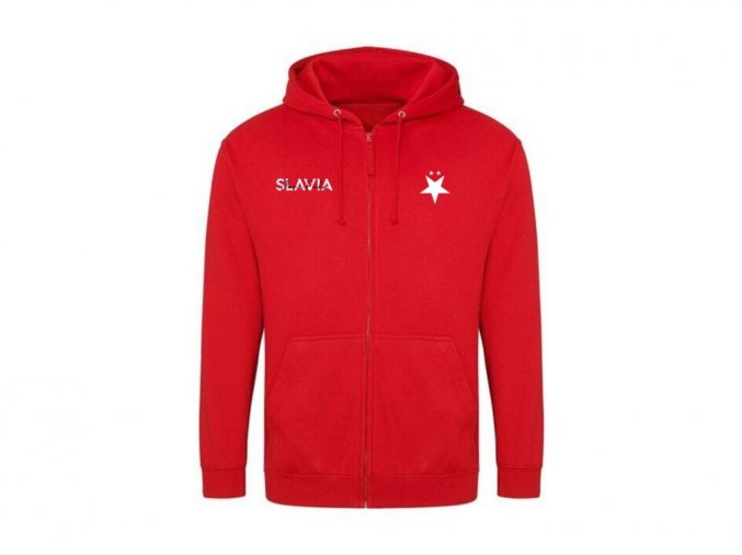 Unisex mikina na zip Slavia RED ITALICS