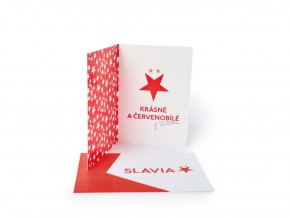 Přání SLAVIA s červenobílou obálkou