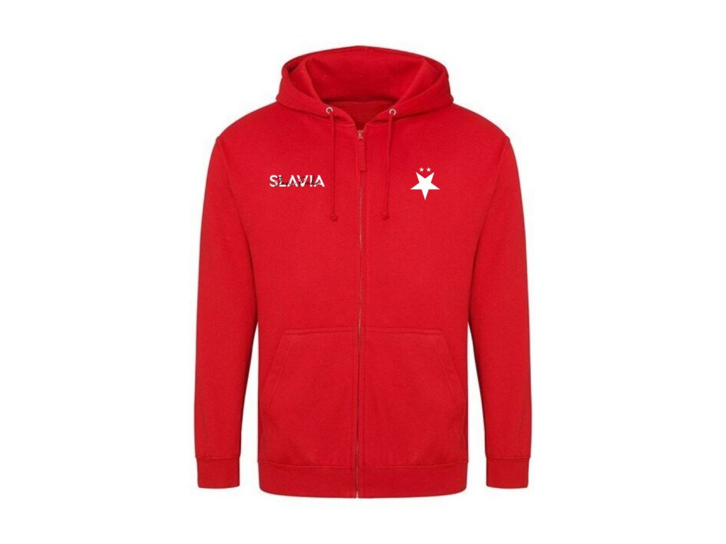 SK Slavia Praha Unisex mikina na zip Slavia RED ITALICS Velikost: 2XL