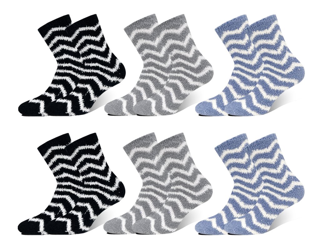 Pánské pruhové termoponožky XLFH6005 6 párů