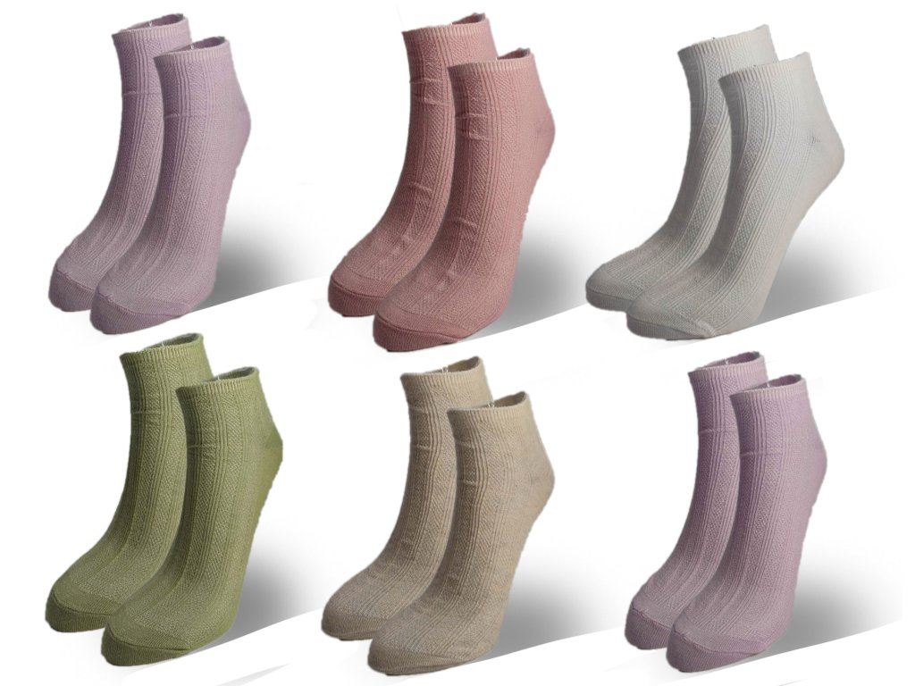 Dámské kotníkové zdravotní ponožky Z872 - 6 páry