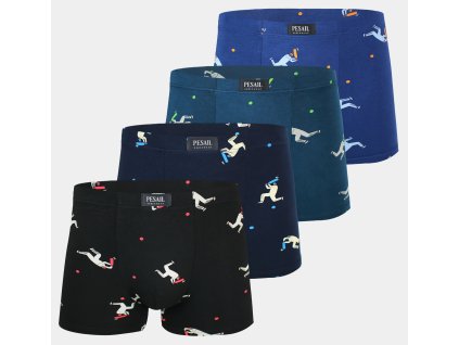 PESAIL Pánské boxerky BASEBALL M6690 4ks v balení