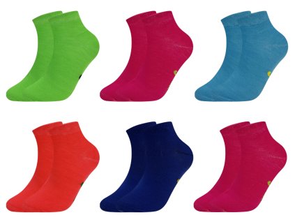 Dámské neonové kotníkové ponožky XW2603 6páry