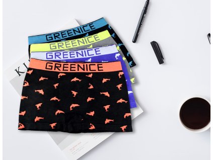 Chlapecké bezešvé boxerky DELFÍNY GREE-4850 4 ks v balení