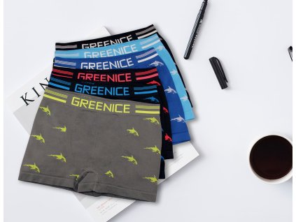 Chlapecké bezešvé boxerky DELFÍNY GREE-4553 4 ks v balení