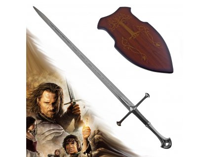 11169 aragornuv mec anduril sword of king plamen zapadu replika s plaketou pan prstenu
