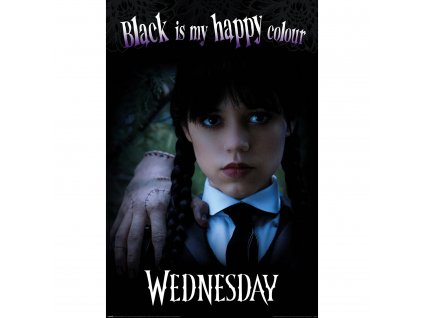 15543 plakat wednesday black is my happy colour