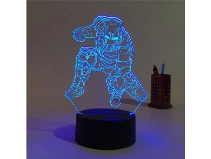 18532 3d akrylova stolni lampicka iron man mark7 marvel