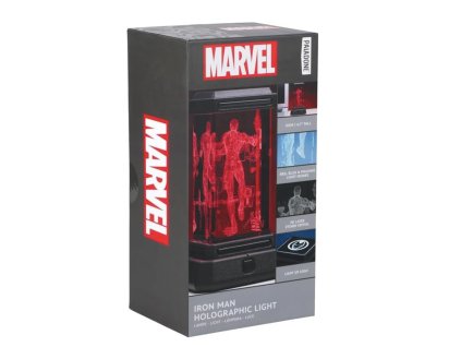 Iron Man 3D holografické krištáľové svetlo - oficiálne licencované laserom gravírované Marvel zberateľské LED svetlo, Disney tovar
