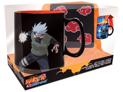 NARUTO SHIPPUDEN - Darčekový set Meniaci sa hrnček 460ml + Podšálka Akatsuki