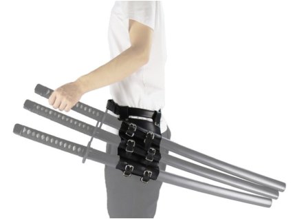 Záves na 3 meče/katany ''THREE SWORDS STYLE'' s opaskom
