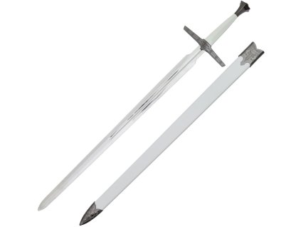 Ozdobný biely Geralt Rivia strieborný meč Witcher Zaklínač - Replika