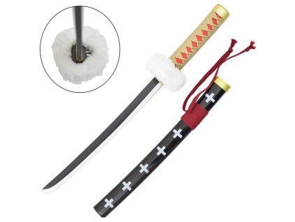 Mini bambusová katana Trafalgar Law – červená edícia One Piece