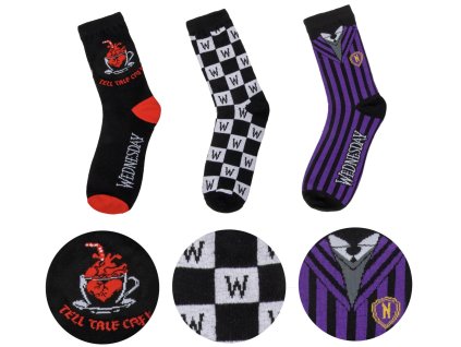 Sada 3 párov ponožiek  Wednesday - uni veľkosť č. 35-45