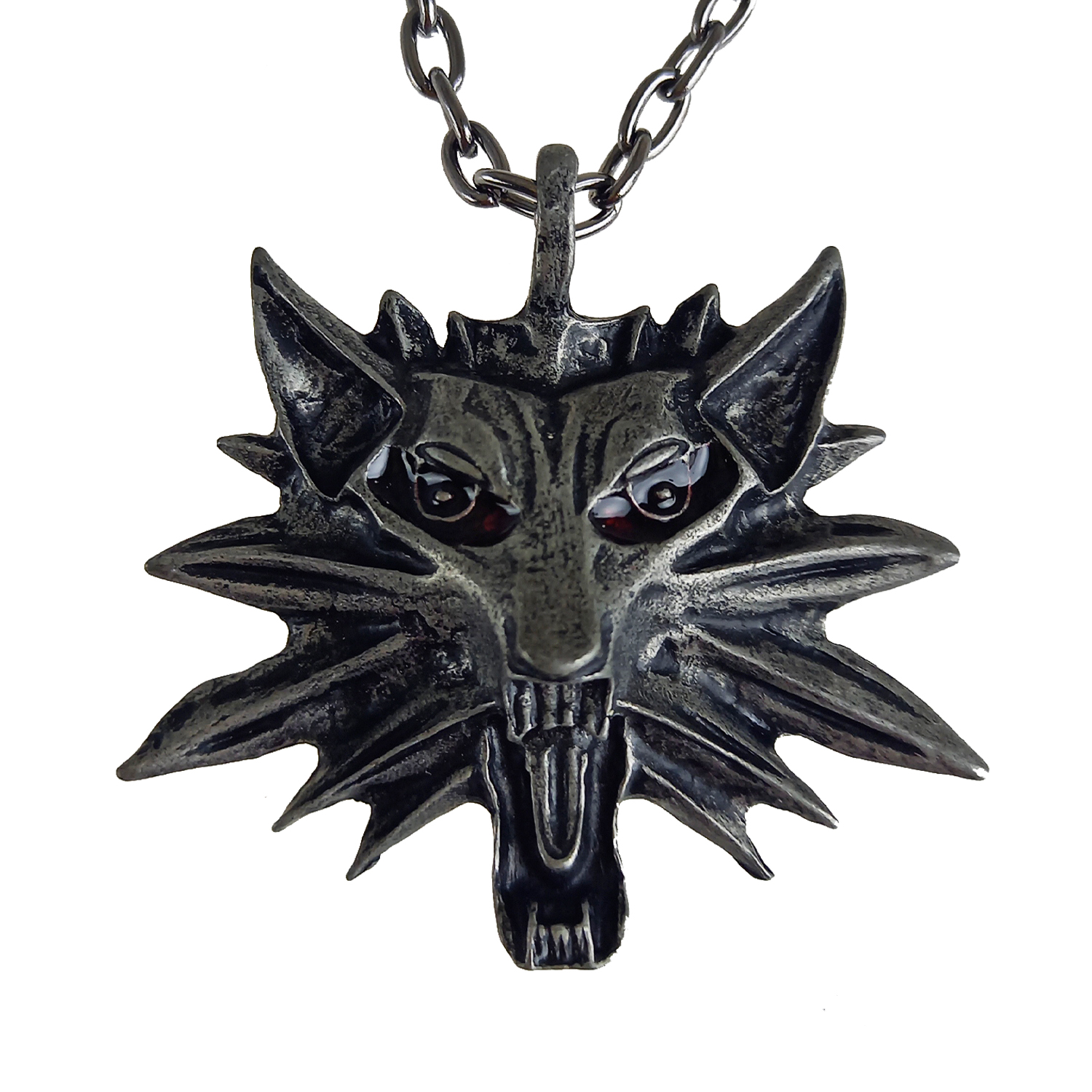 Zaklínačský amulet "SCHOOL OF WOLF" kovový