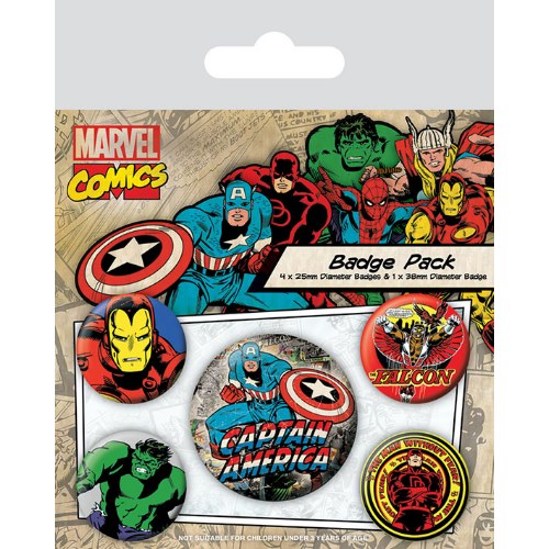 Odznaky Marvel Comics Captain America - 5 ks