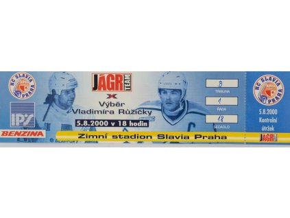 Vstupenka Výběr Vladimíra Růžičky v. Jagr Team, 2000