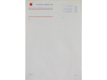 Vstupenka předplatná, TJ Slavia Praha IPS, 1985 II 2