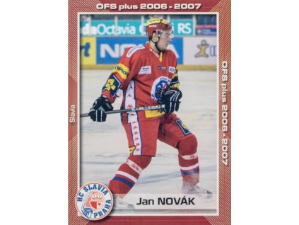 Hokejová kartička, Jan Novák, HC Slavia Praha, 2006 (1)