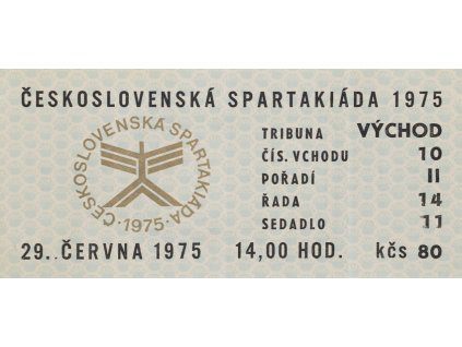 Vstupenka Spartakiáda 1975, 29.VI.11