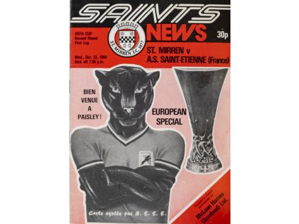 Program UEFA, St. Mirren v. Saint Etienne, 1980