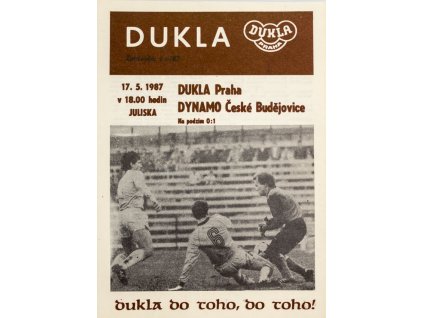 Program Dukla Praha v. Dynamo Čes. Budějovice, 1987