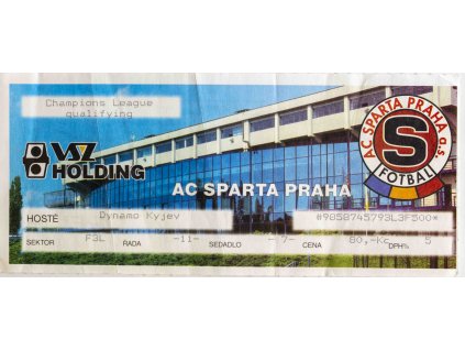 Vstupenka UEFA , Sparta Praha v. Dynamo Kyjev