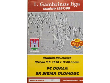 Program, FC Dukla v. Sk Sigma Olomouc, 1998