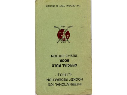 Hokej, IIHF, Official Rule Book, 1972 75 Edition
