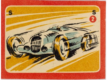 Zápalková nálepka, Automobil 2, 1958