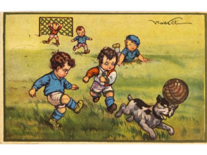 Pohlednice humor Pes hlavičkář, 1933 (1)