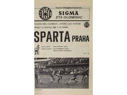 Program , Sigma ZTS Olomouc v. Sparta Praha, 1987