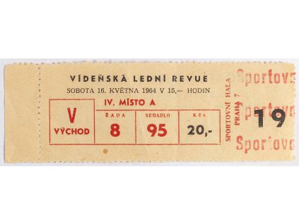 Vstupenka, Holiday on Ice, Sportovní hala, 1969