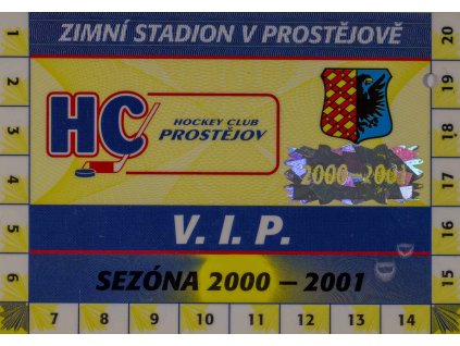 Vstupenka sezonní, VIP, HC Porstějov, 2000 01