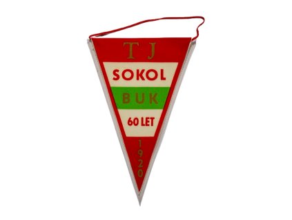 Vlajka klubová Sokol Buk 60 let 1 re (1)